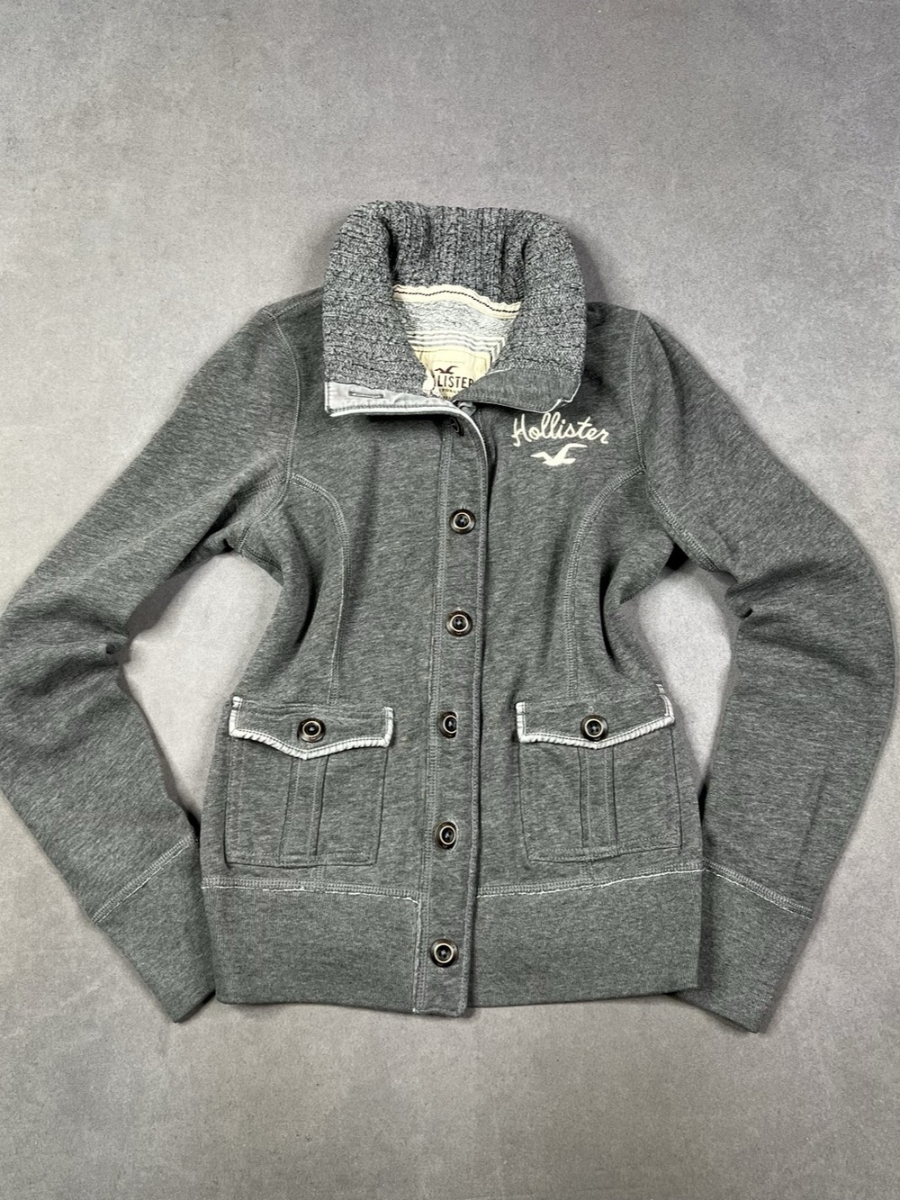 Hollister Gray Utility Jacket Size Medium